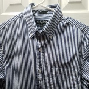 J. Crew Slim flex blue stripe button down small